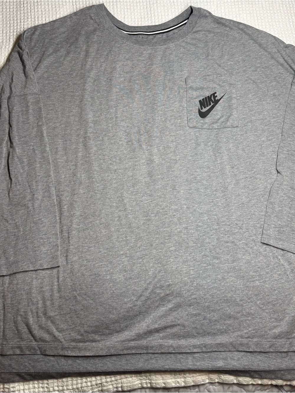 Nike Ladies  Gray 3/4 Sleeve Pocket Tee 3XL
